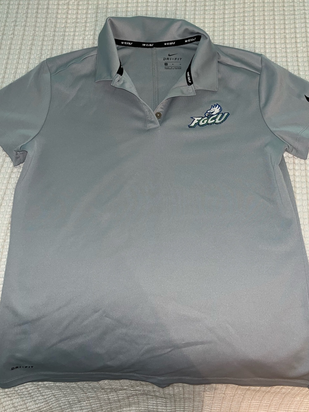 Nike Light Gray women’s Dri-FIT Polo with Embroidered FCGU Logo